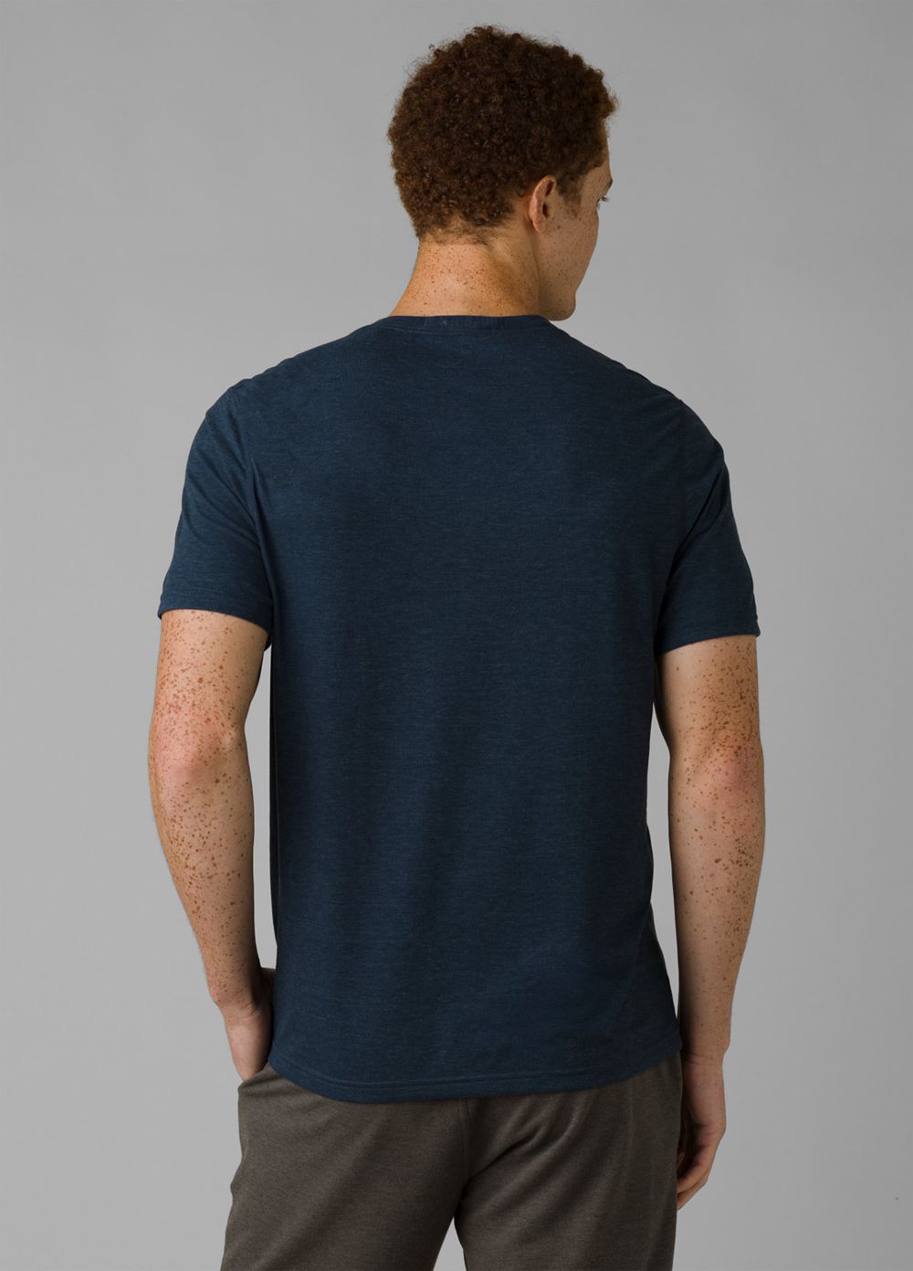 Navy Men's PrAna Prospect Heights Crew T-Shirts | ISULMK258