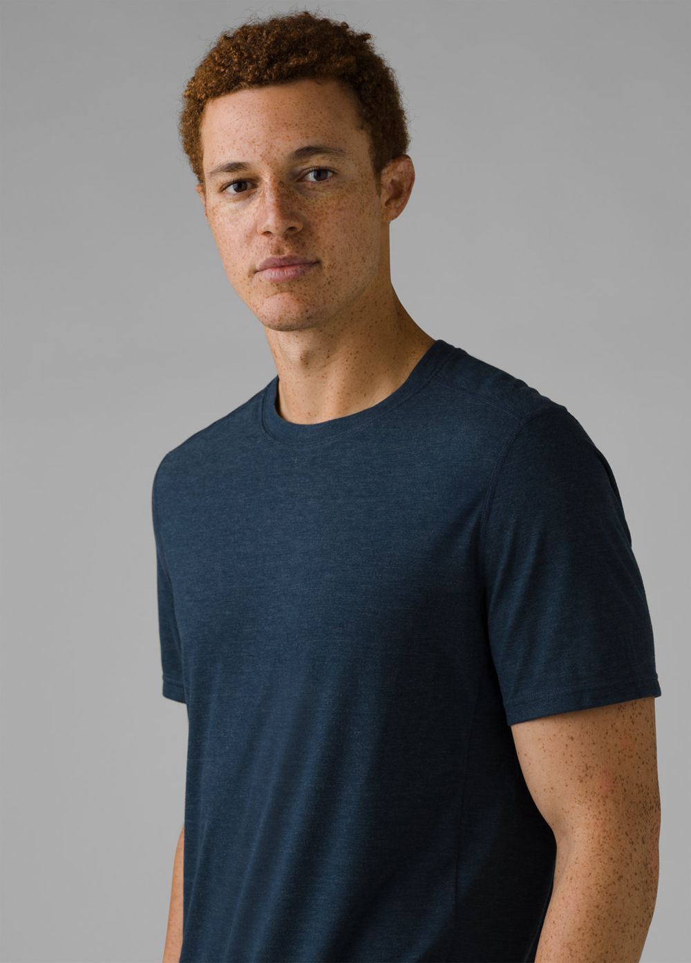 Navy Men's PrAna Prospect Heights Crew T-Shirts | ISULMK258