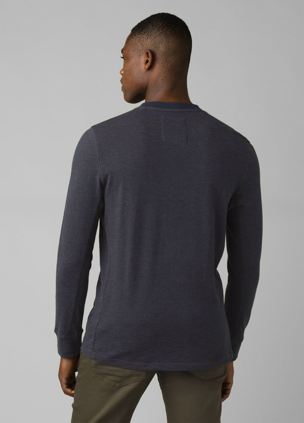 Navy Men's PrAna Ronnie Henley Shirts | EUYKZG812