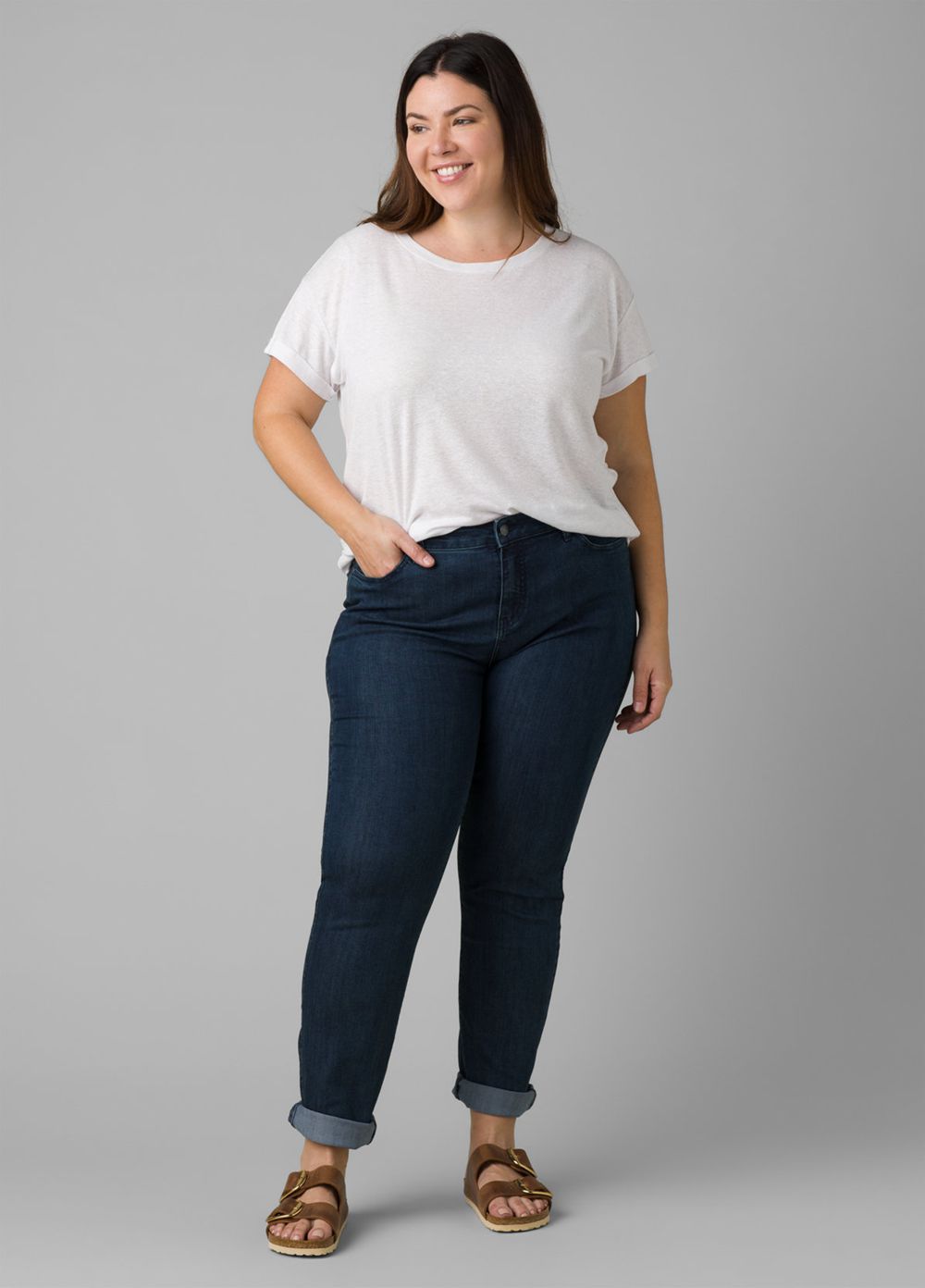 Navy Women's PrAna Kayla Plus Jeans | NFQYTG824