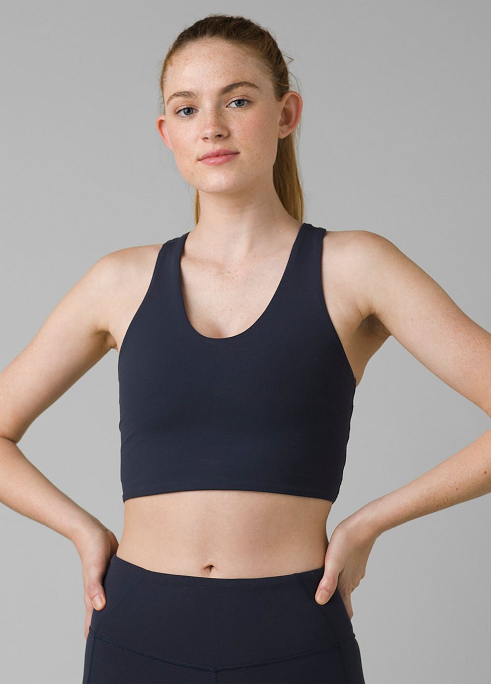 Navy Women\'s PrAna Momento Crop Bra | DIWVQB021