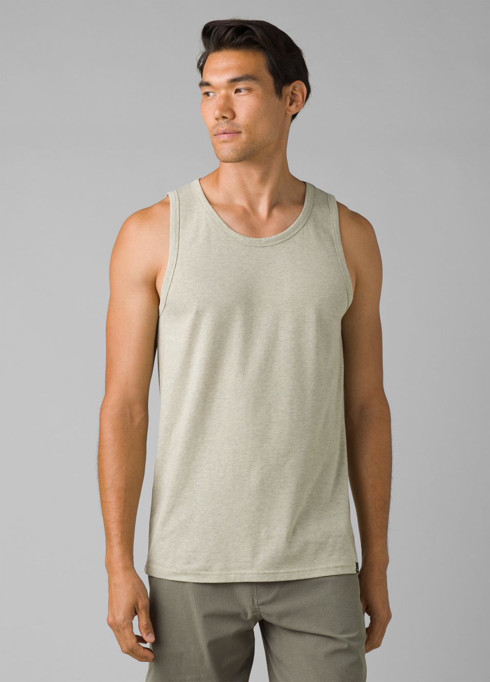 Olive Men\'s PrAna Cotton Tank Top | ODLKPA085