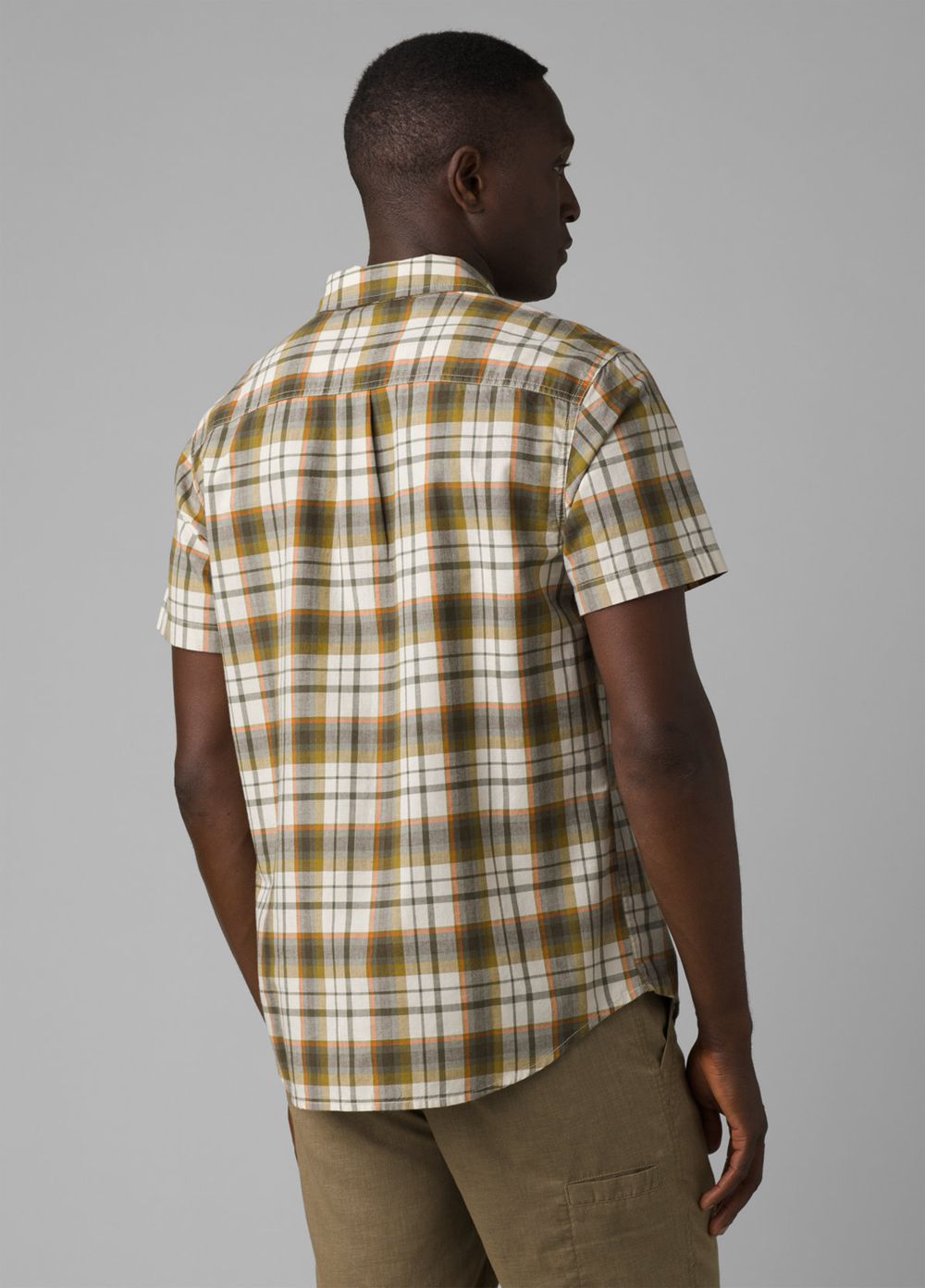 Olive Men's PrAna Groveland Shirts | REWKLJ761