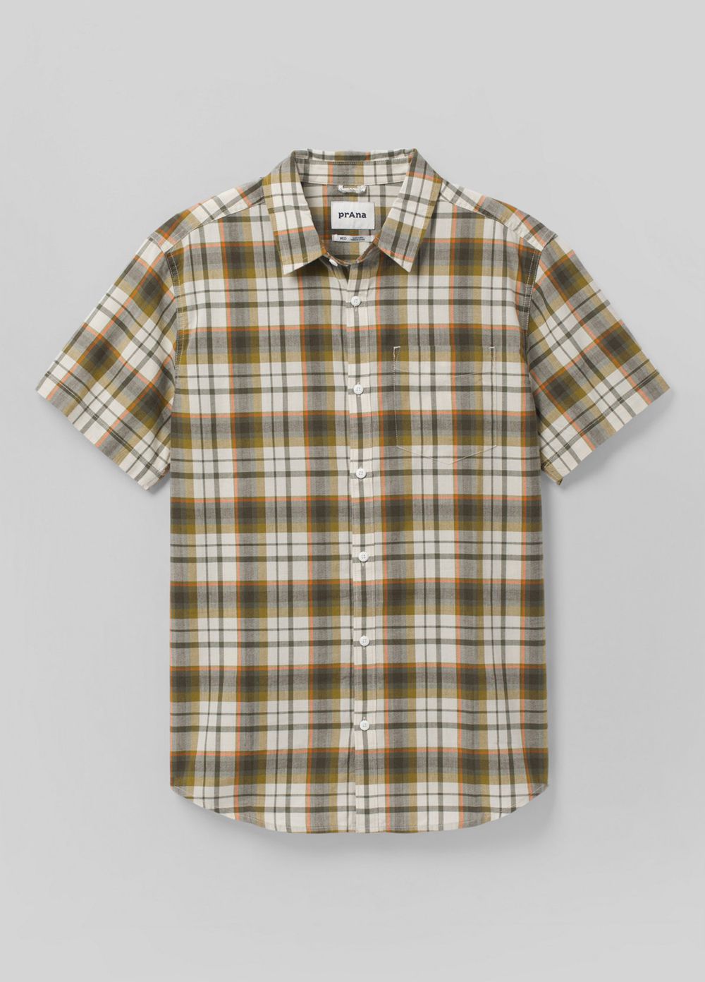 Olive Men's PrAna Groveland Shirts | REWKLJ761