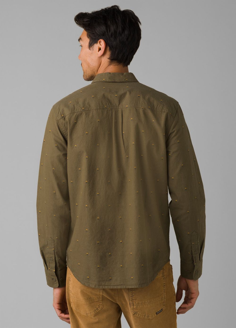 Olive Men's PrAna Lewisville Shirts | UYLIMB876