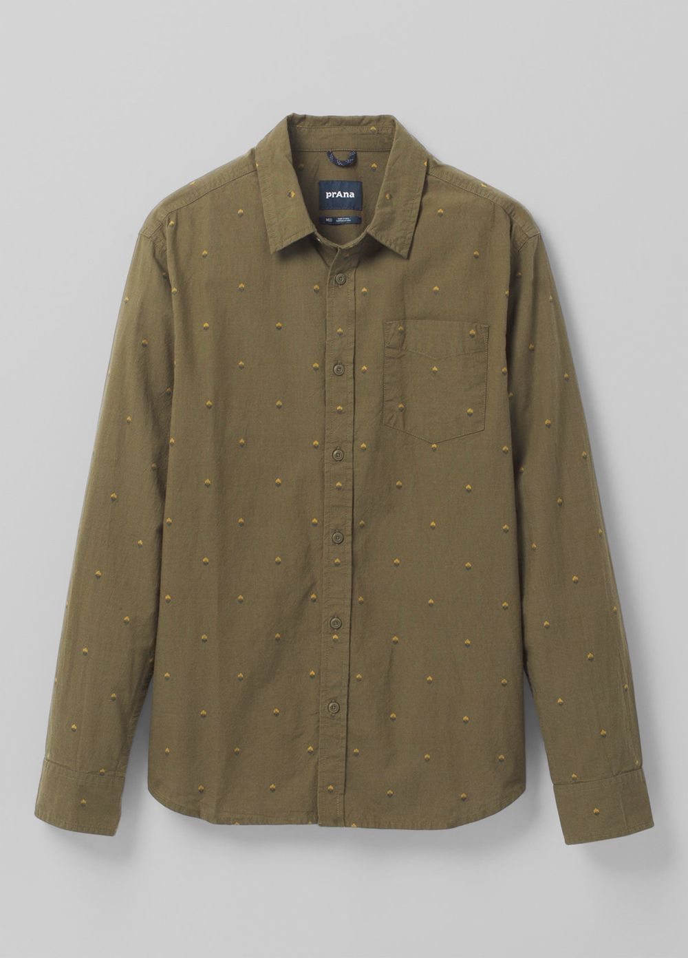 Olive Men's PrAna Lewisville Shirts | UYLIMB876