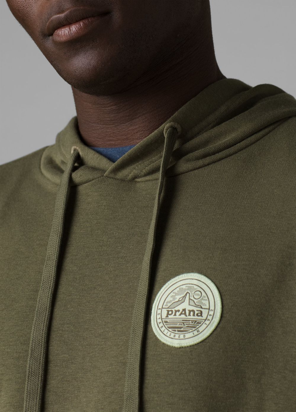 Olive Men's PrAna Patch Hoodie | MACHIV145