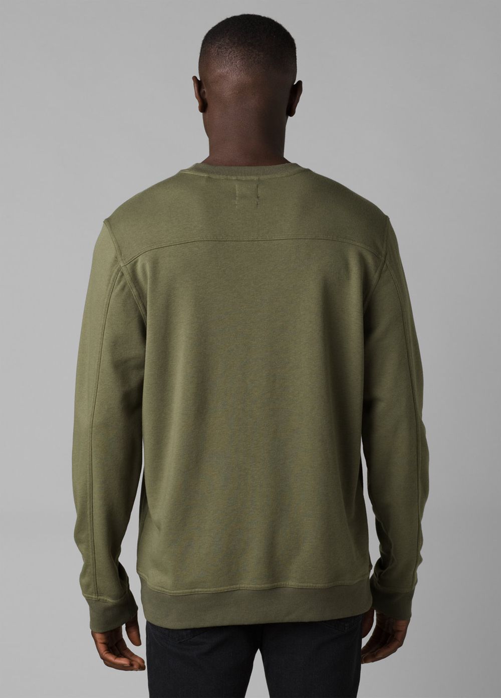 Olive Men's PrAna Patch Pullover Crew T-Shirts | POGRIE069