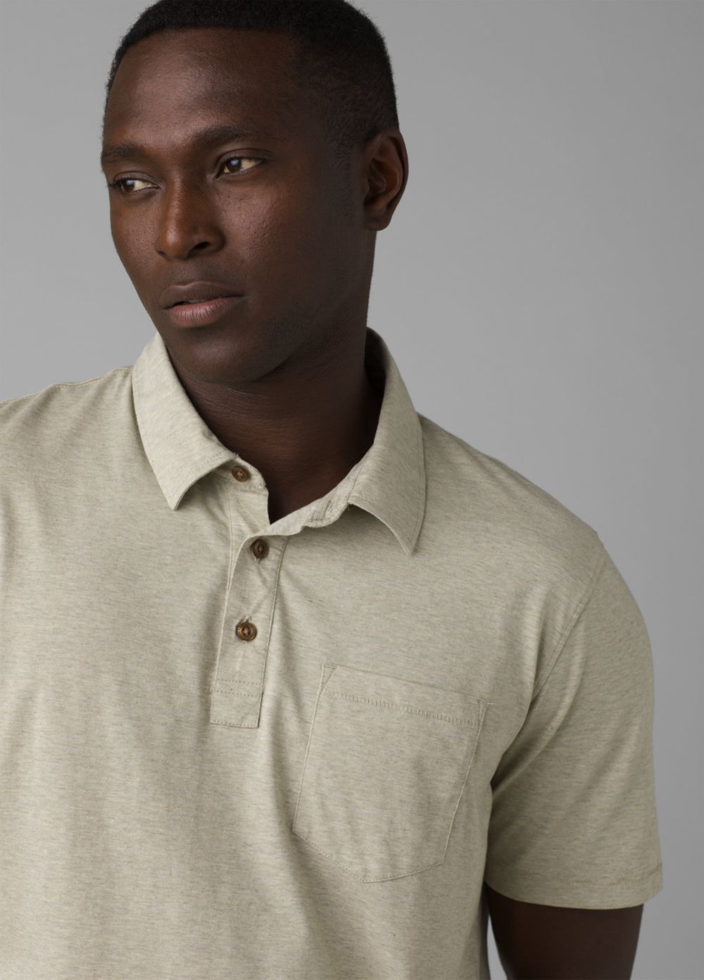 Olive Men's PrAna Polo Shirts | YXQZSF340