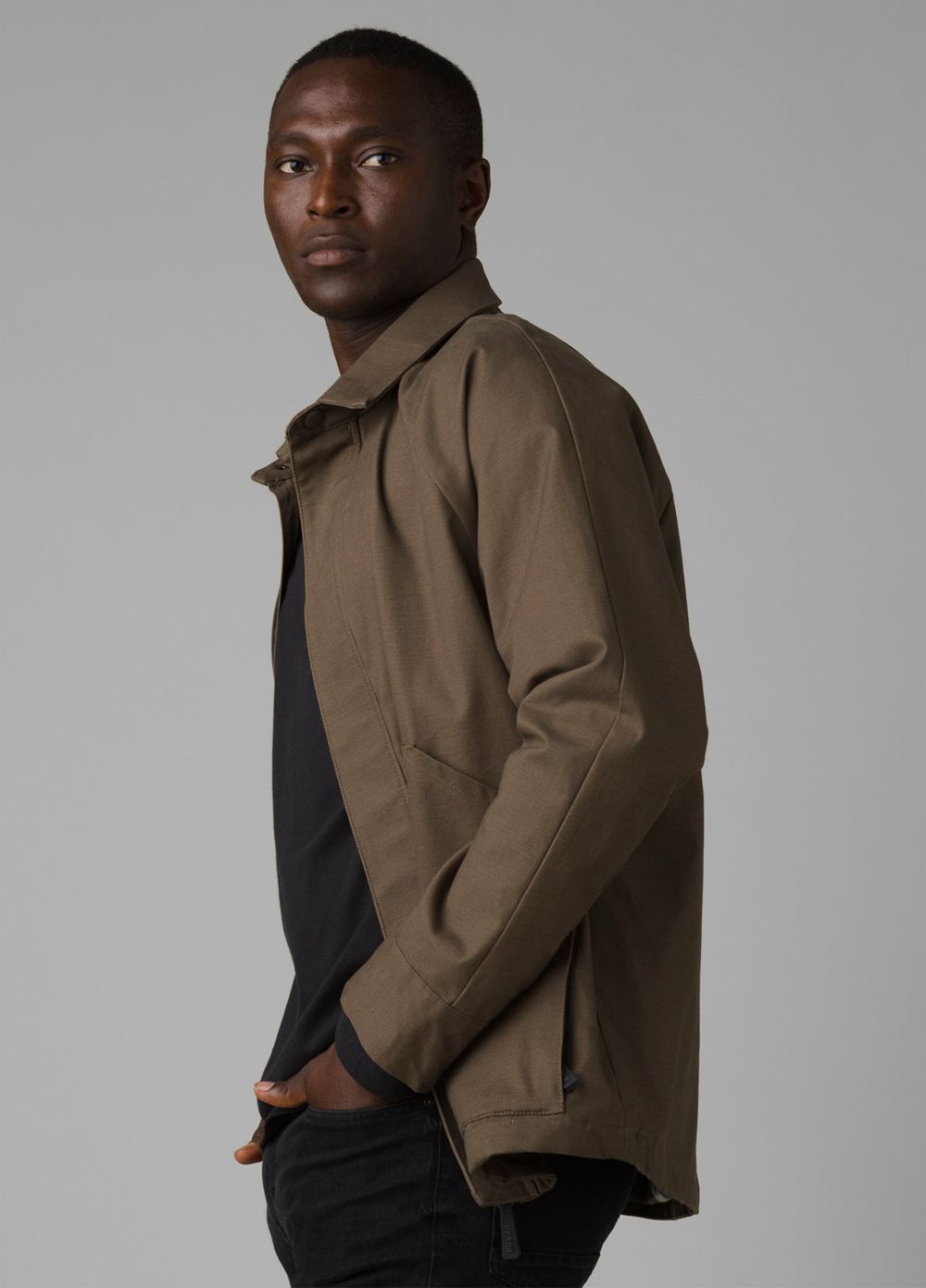 Olive Men's PrAna Upper Dash Shirt Jackets | YXUEHG852