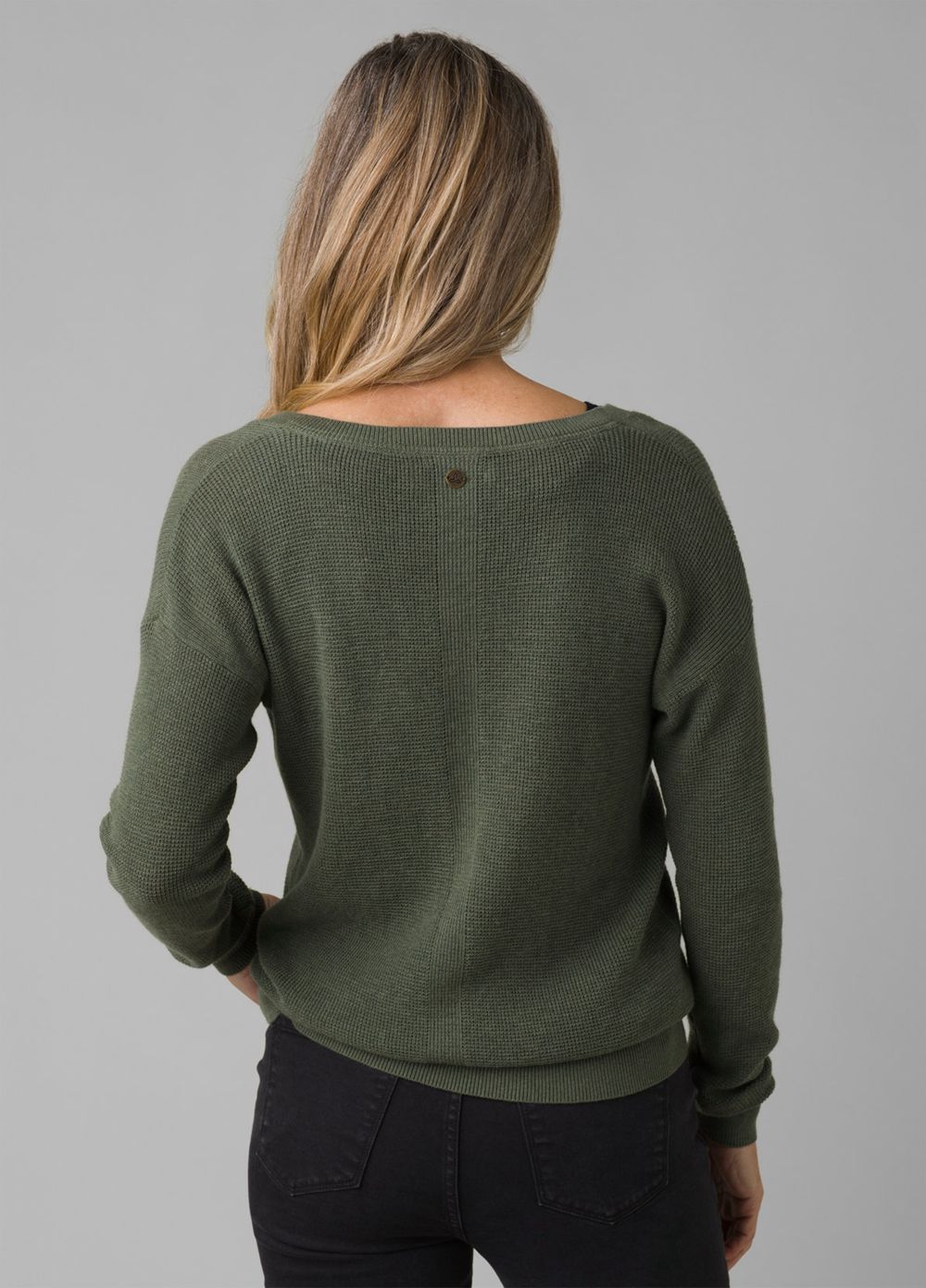 Olive Women's PrAna Milani V-Neck Sweaters | KCUNZY910