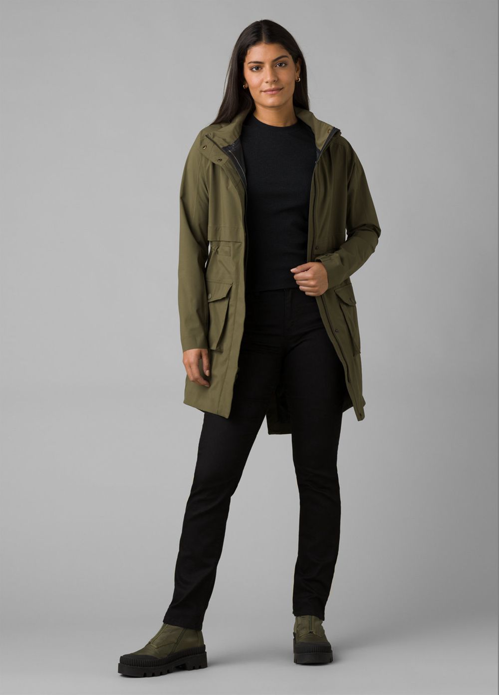 Olive Women's PrAna Othello Falls Trench Jackets | TRNLKX984