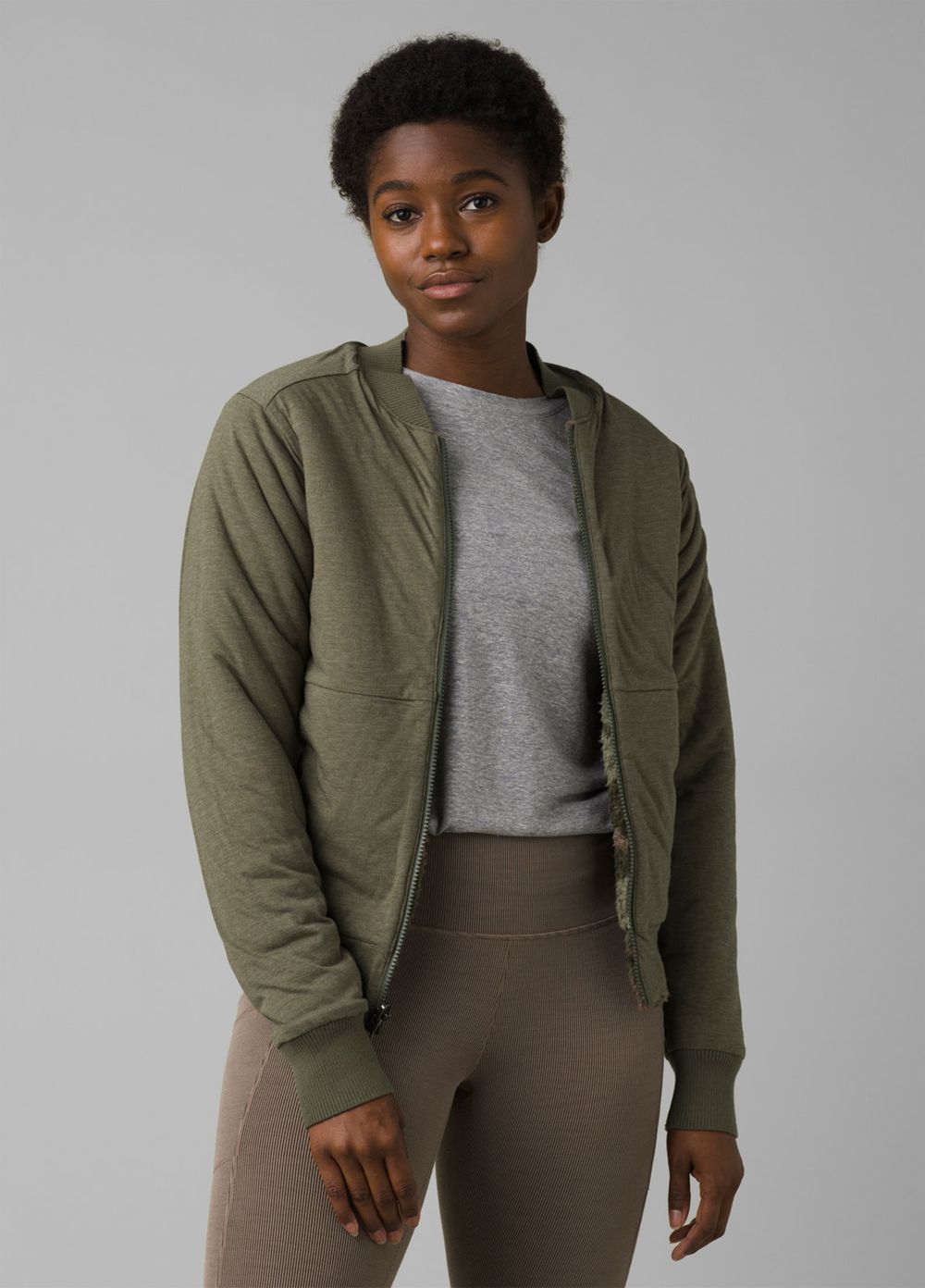 Olive Women's PrAna Polar Escape Bomber Jackets | ADUIQO571