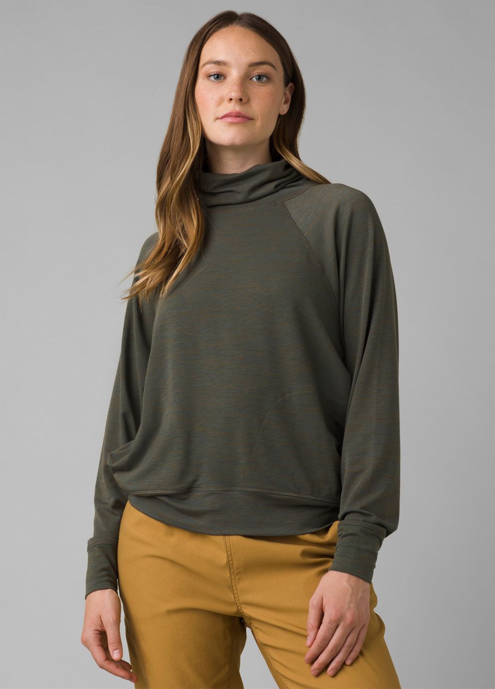 Olive Women\'s PrAna Sol Protect Turtleneck Shirts | GHMVTY189