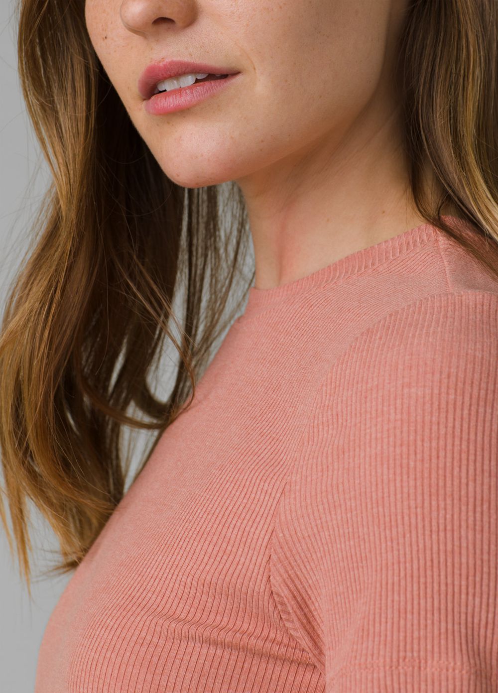 Pink Women's PrAna Foundation Rib T-Shirts | FYDGAE360