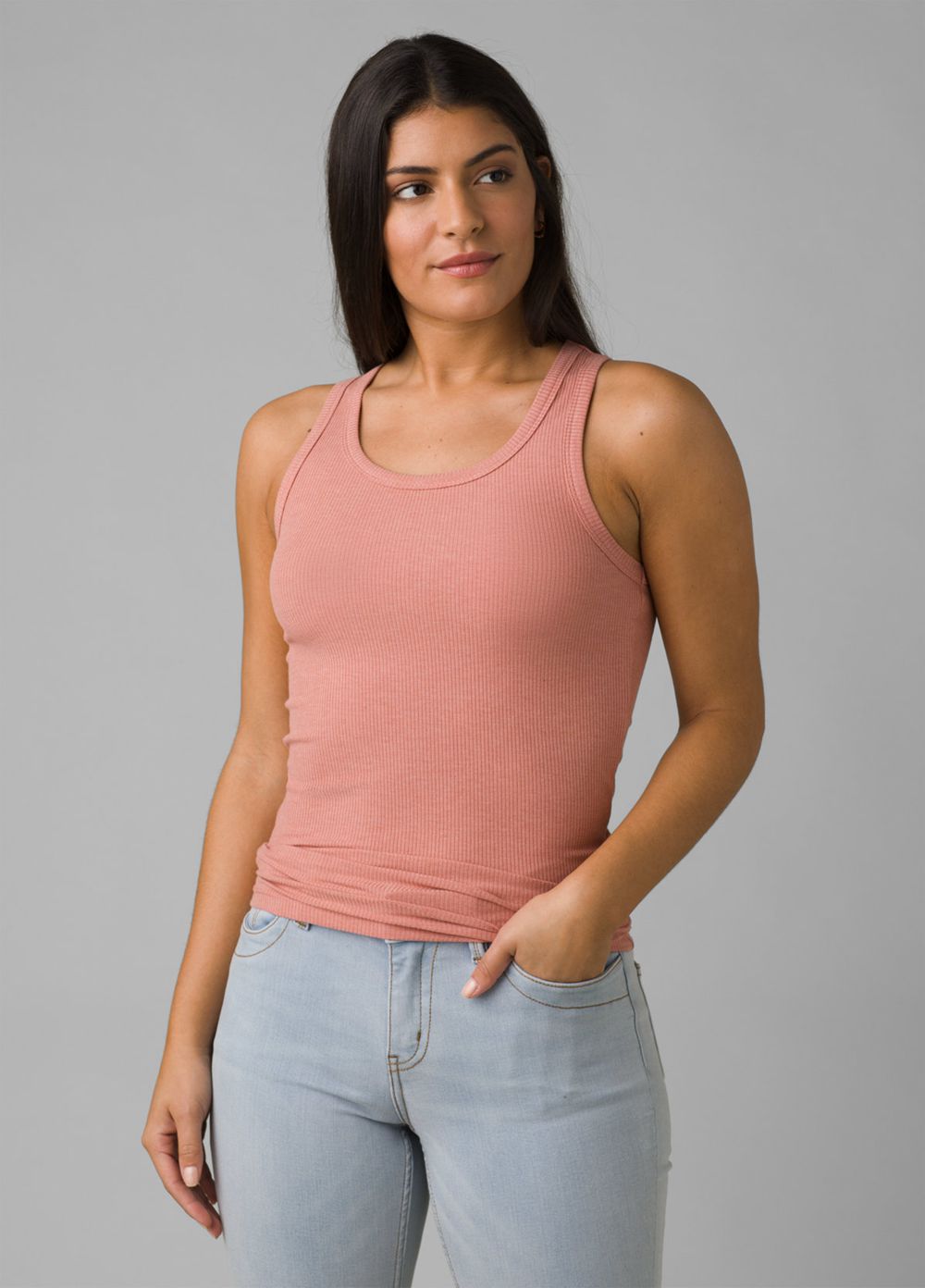 Pink Women\'s PrAna Foundation Rib Tank Top | PGTUHY783