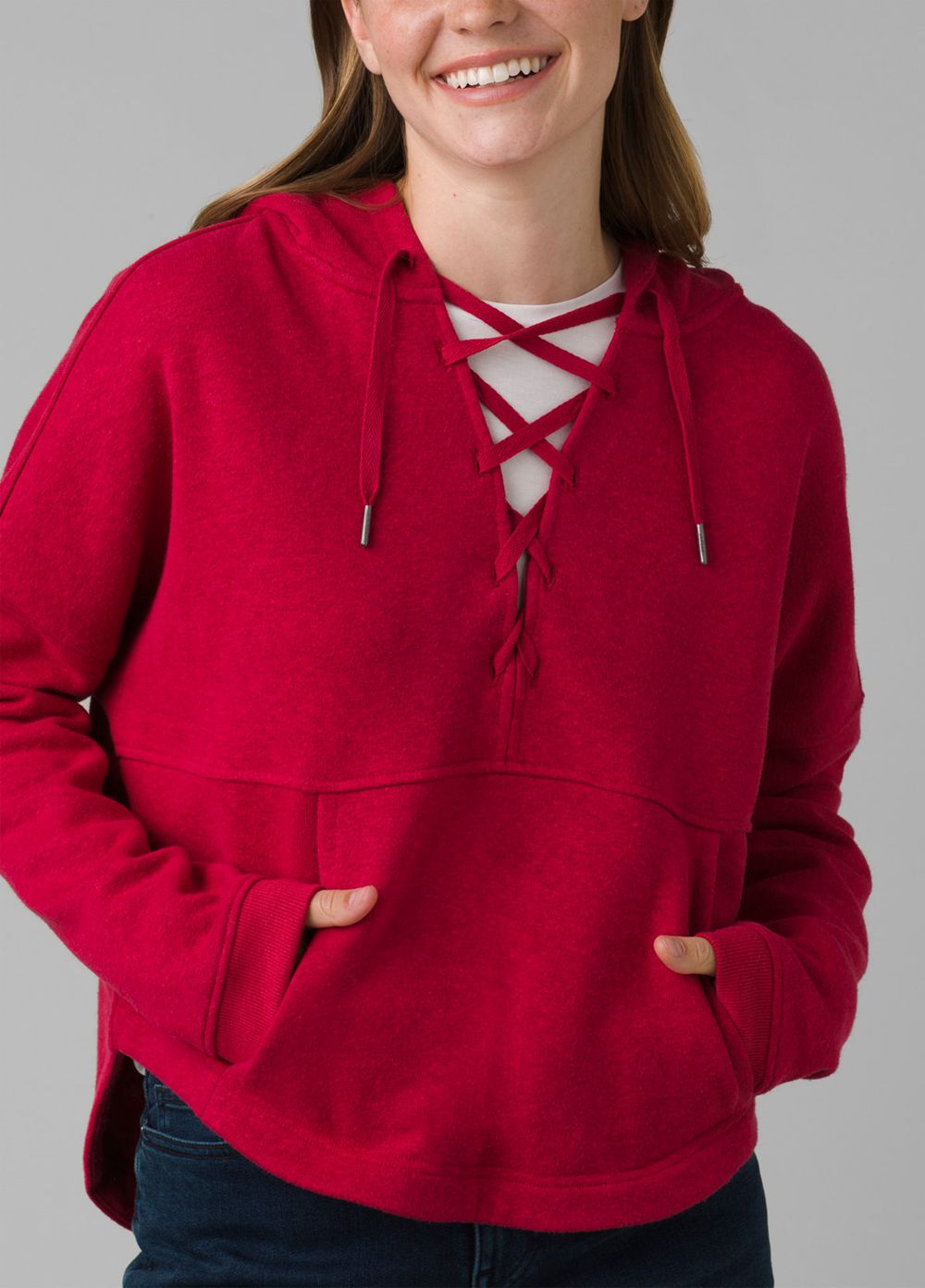 Red Women's PrAna Cozy Up Illana Hoodie | TKGOXQ573