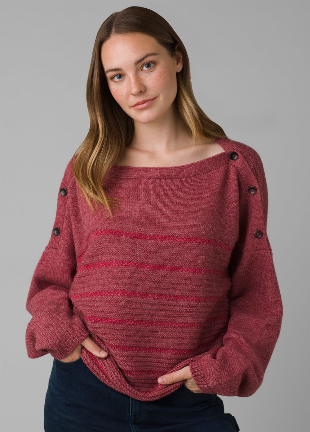 Red Women's PrAna Phono Sweaters | UCMQZL871