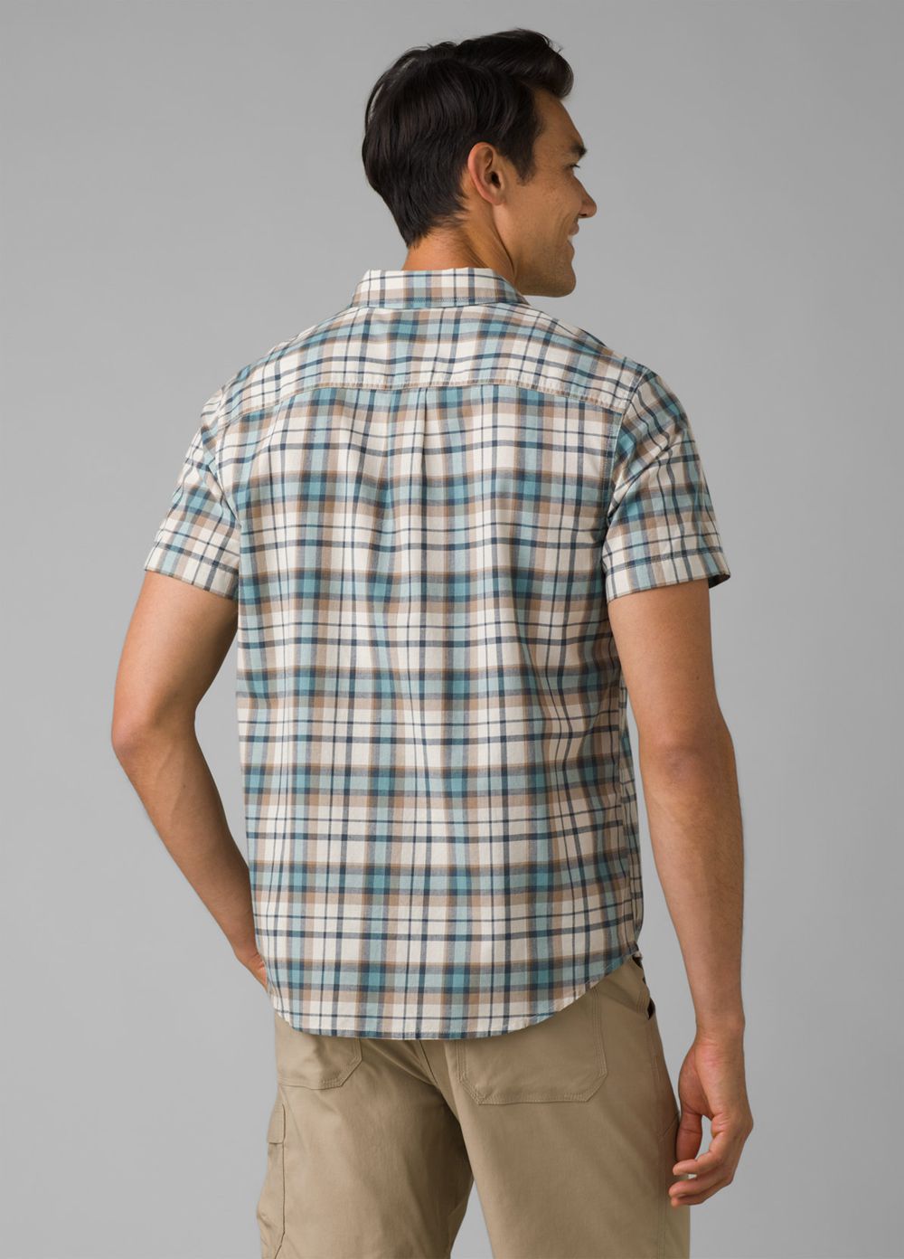 Turquoise Men's PrAna Groveland Shirts | MGOYCA217