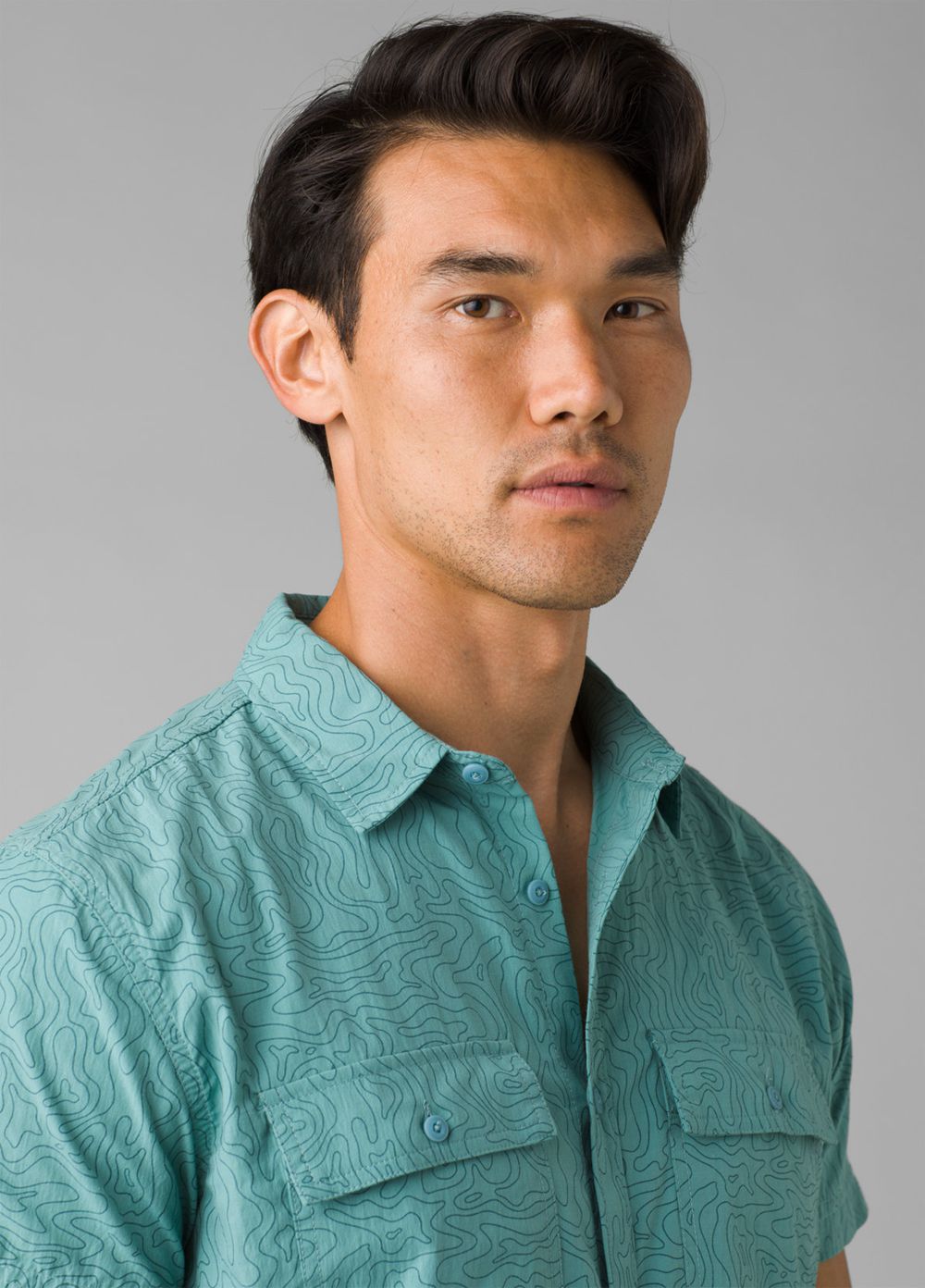 Turquoise Men's PrAna Sutherlin Shirts | TWRHAX741