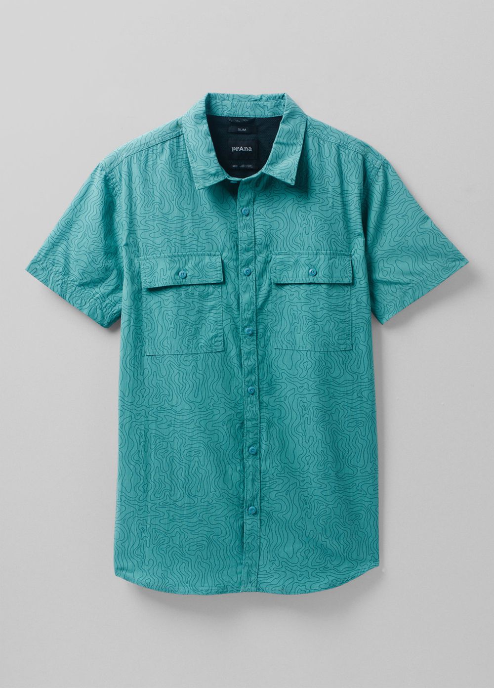 Turquoise Men's PrAna Sutherlin Shirts | TWRHAX741