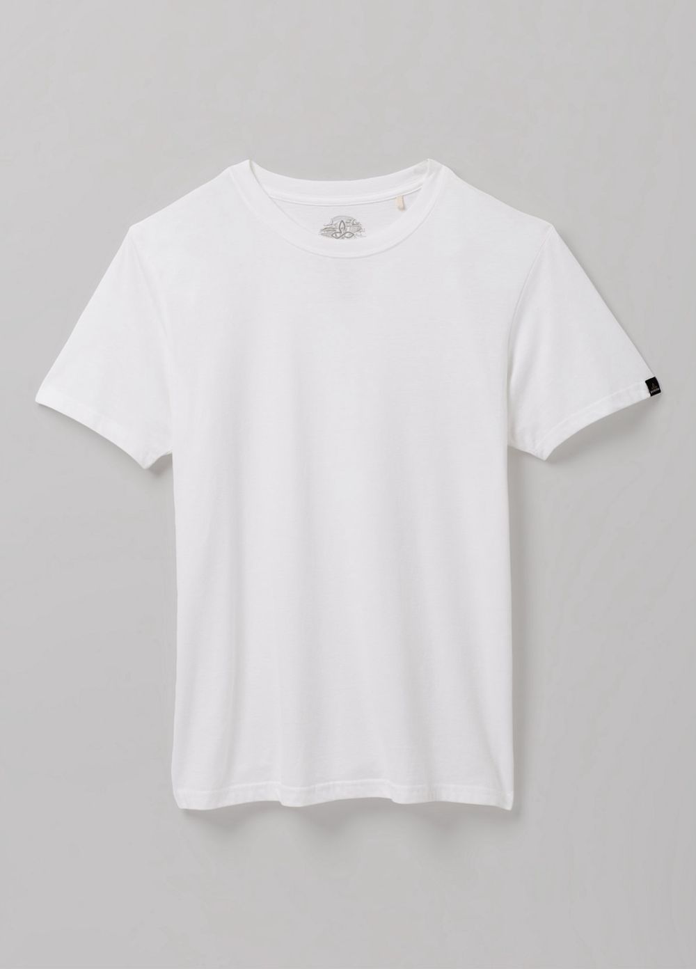 White Men's PrAna Crew T-Shirts | YDMWKS645