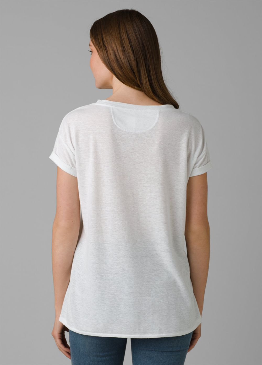 White Women's PrAna Cozy Up T-Shirts | DKHGMX421