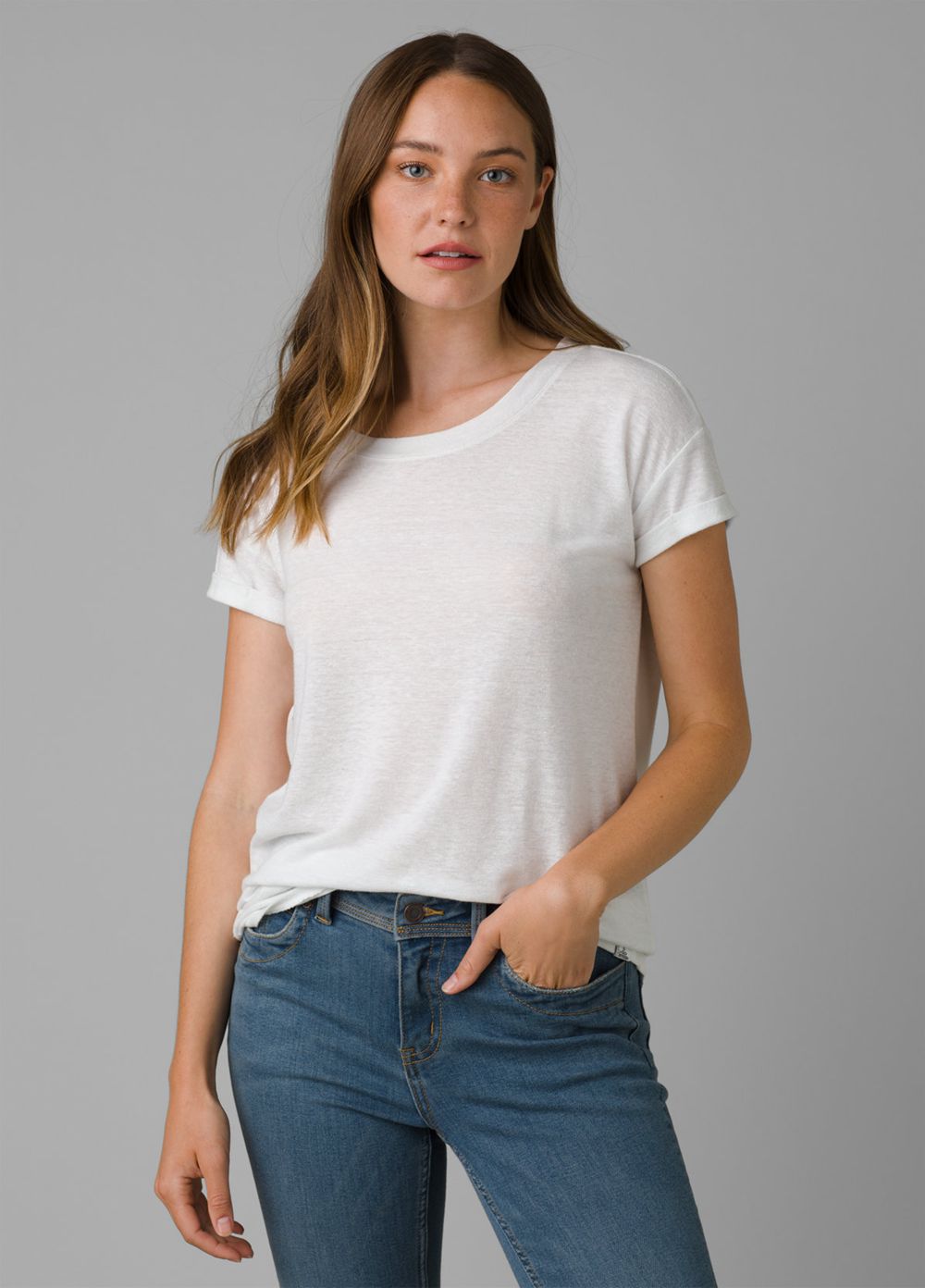 White Women\'s PrAna Cozy Up T-Shirts | DKHGMX421