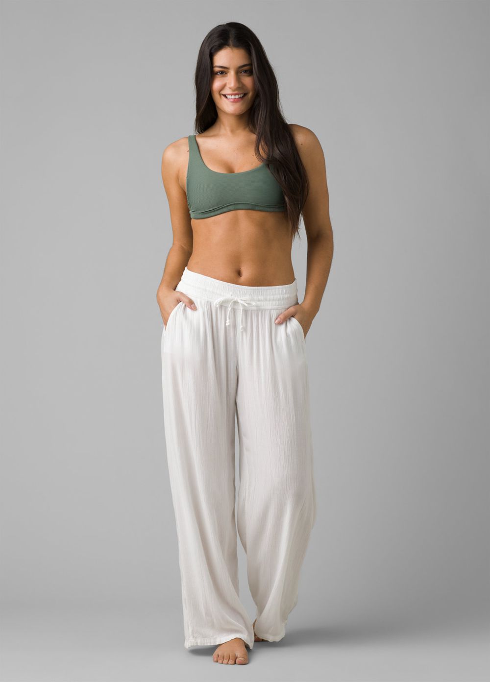 White Women's PrAna Fernie Beach Pants | VPHYGM821