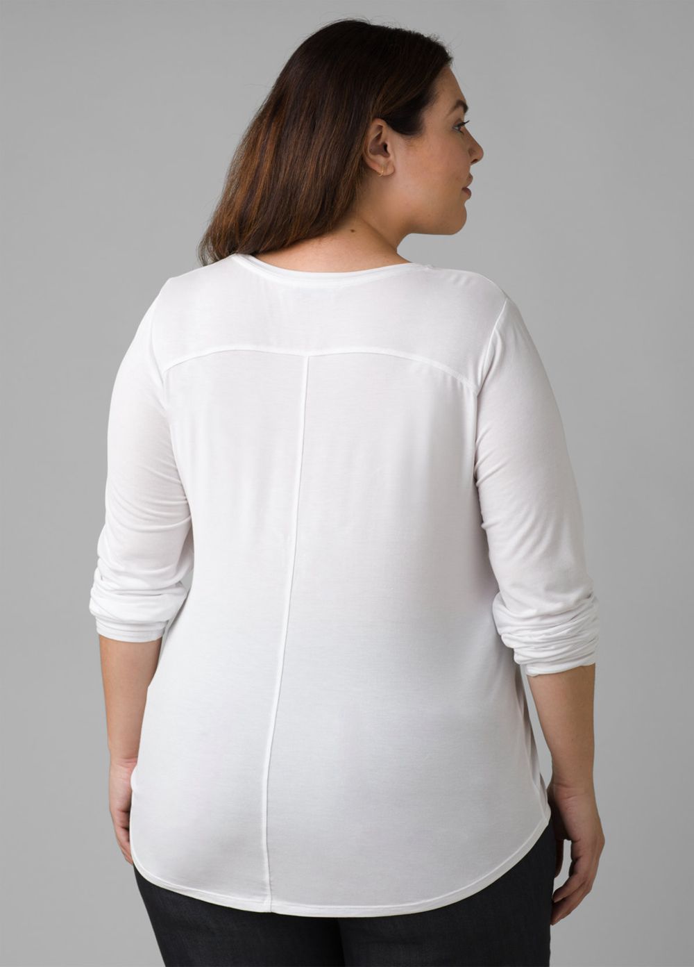 White Women's PrAna Foundation Long Sleeve Plus T-Shirts | CSHTAW290