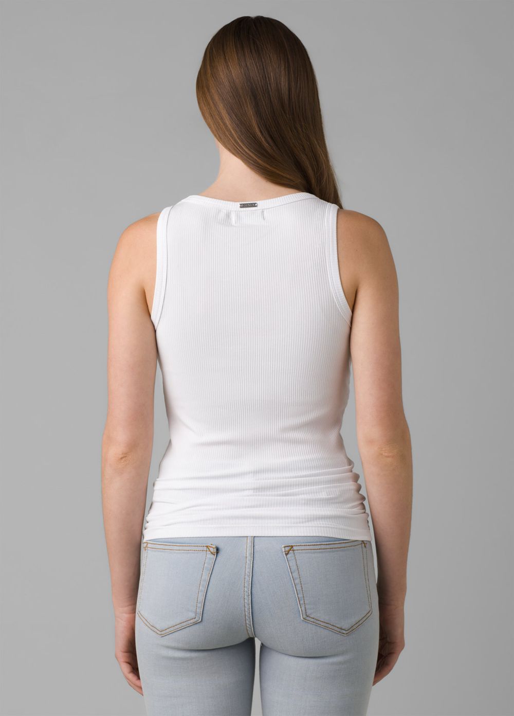 White Women's PrAna Foundation Rib Tank Top | DCFZXY801