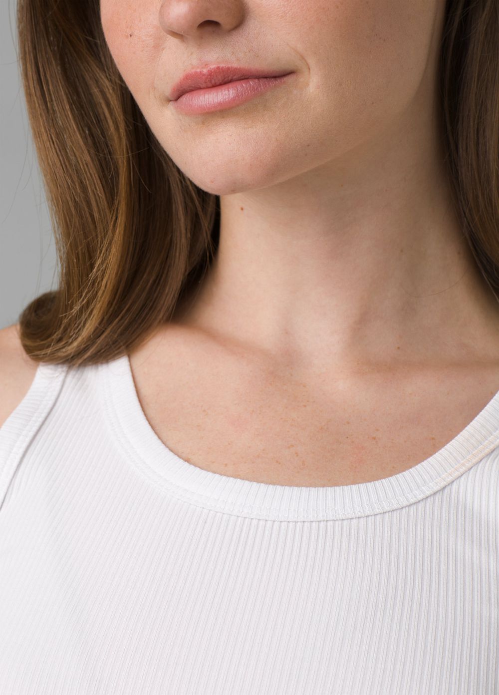 White Women's PrAna Foundation Rib Tank Top | DCFZXY801