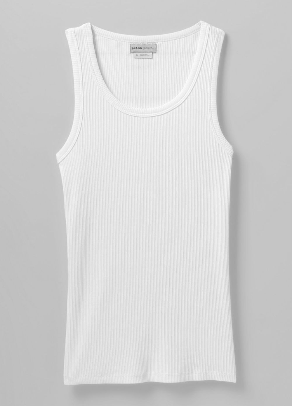 White Women's PrAna Foundation Rib Tank Top | DCFZXY801