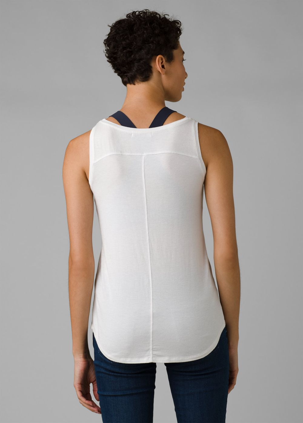 White Women's PrAna Foundation Scoop Neck Tank Top | WHDOMY598