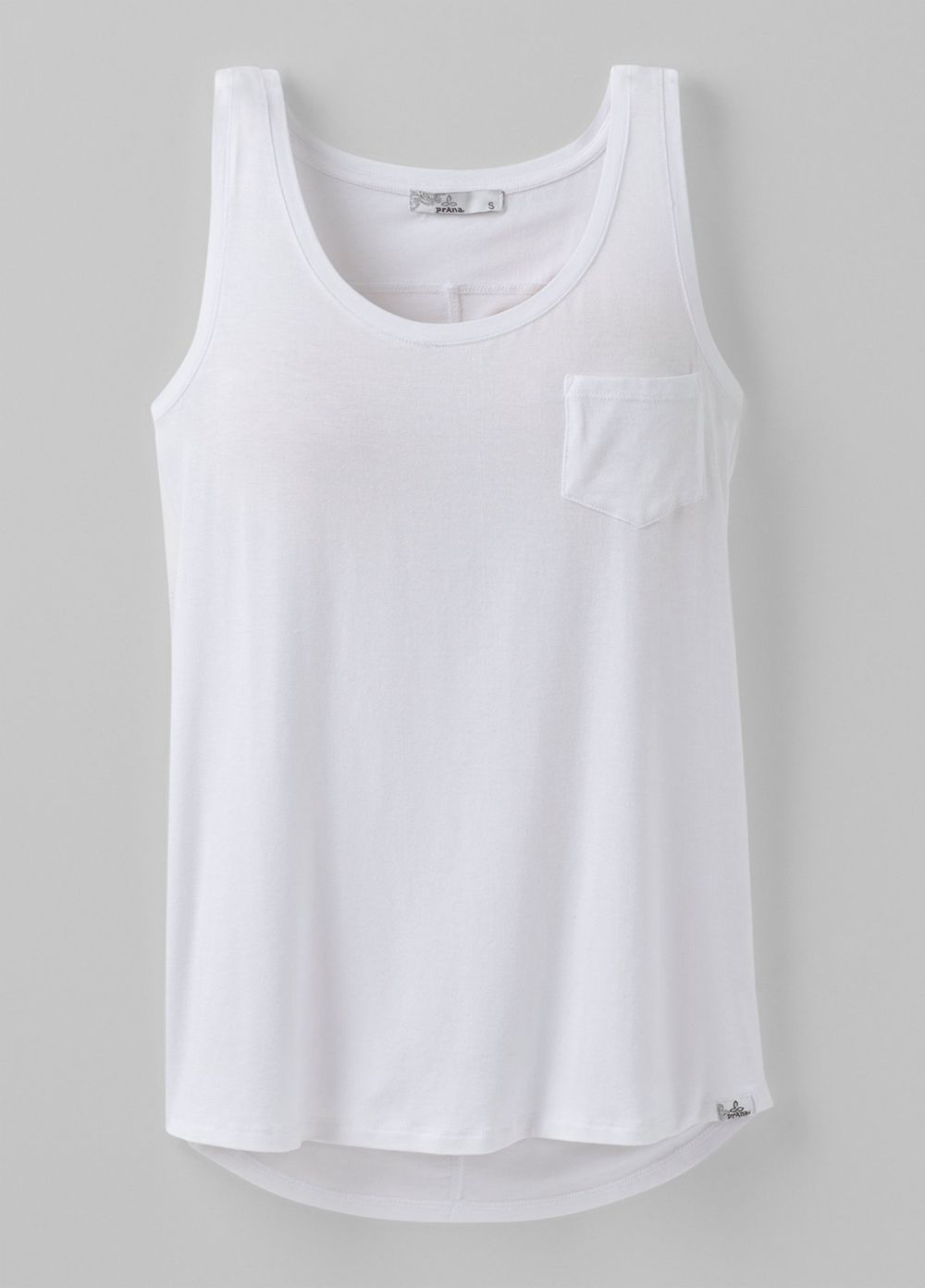 White Women's PrAna Foundation Scoop Neck Tank Top | WHDOMY598