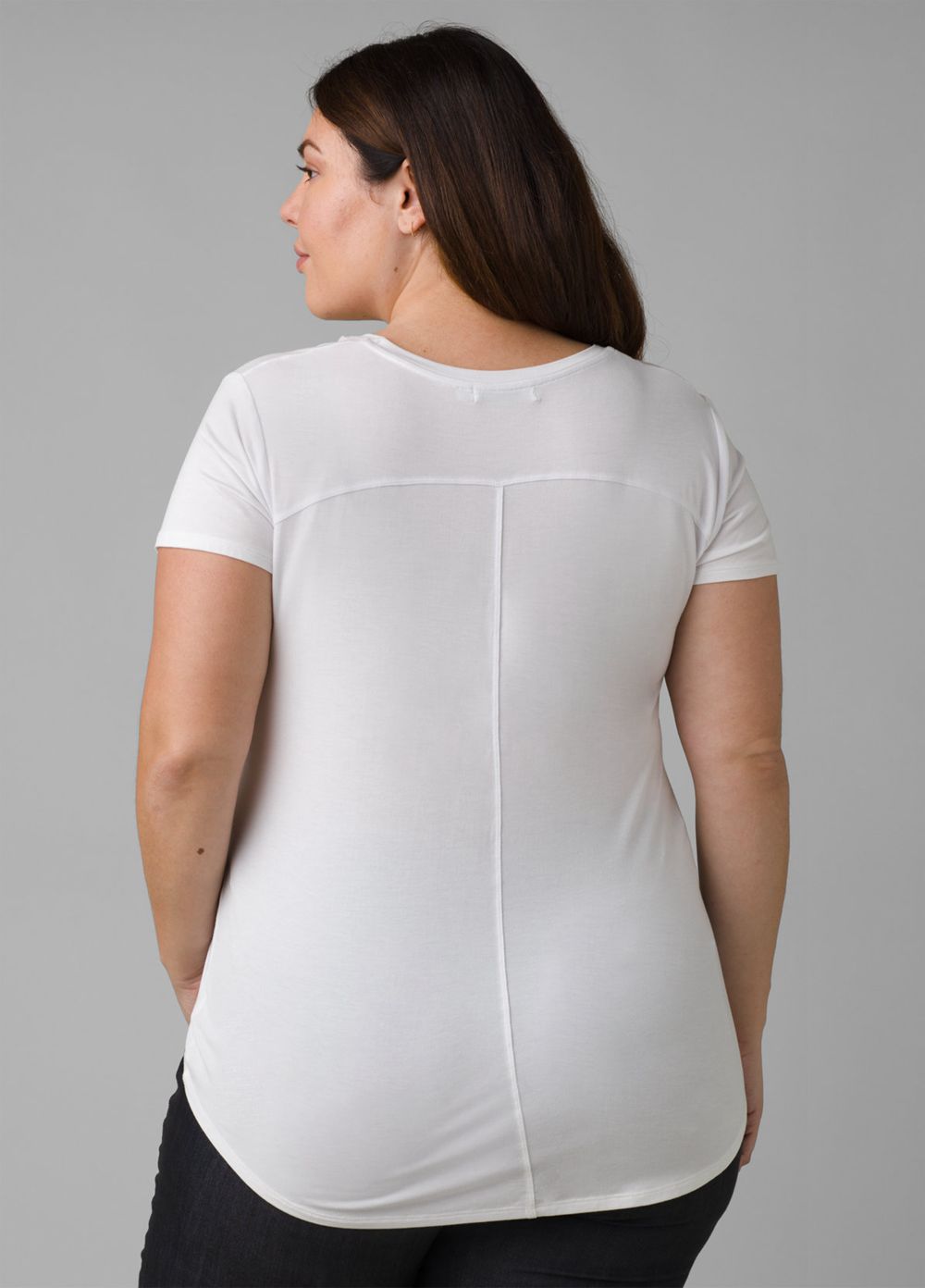 White Women's PrAna Foundation Short Sleeve Plus T-Shirts | NMFYVC785