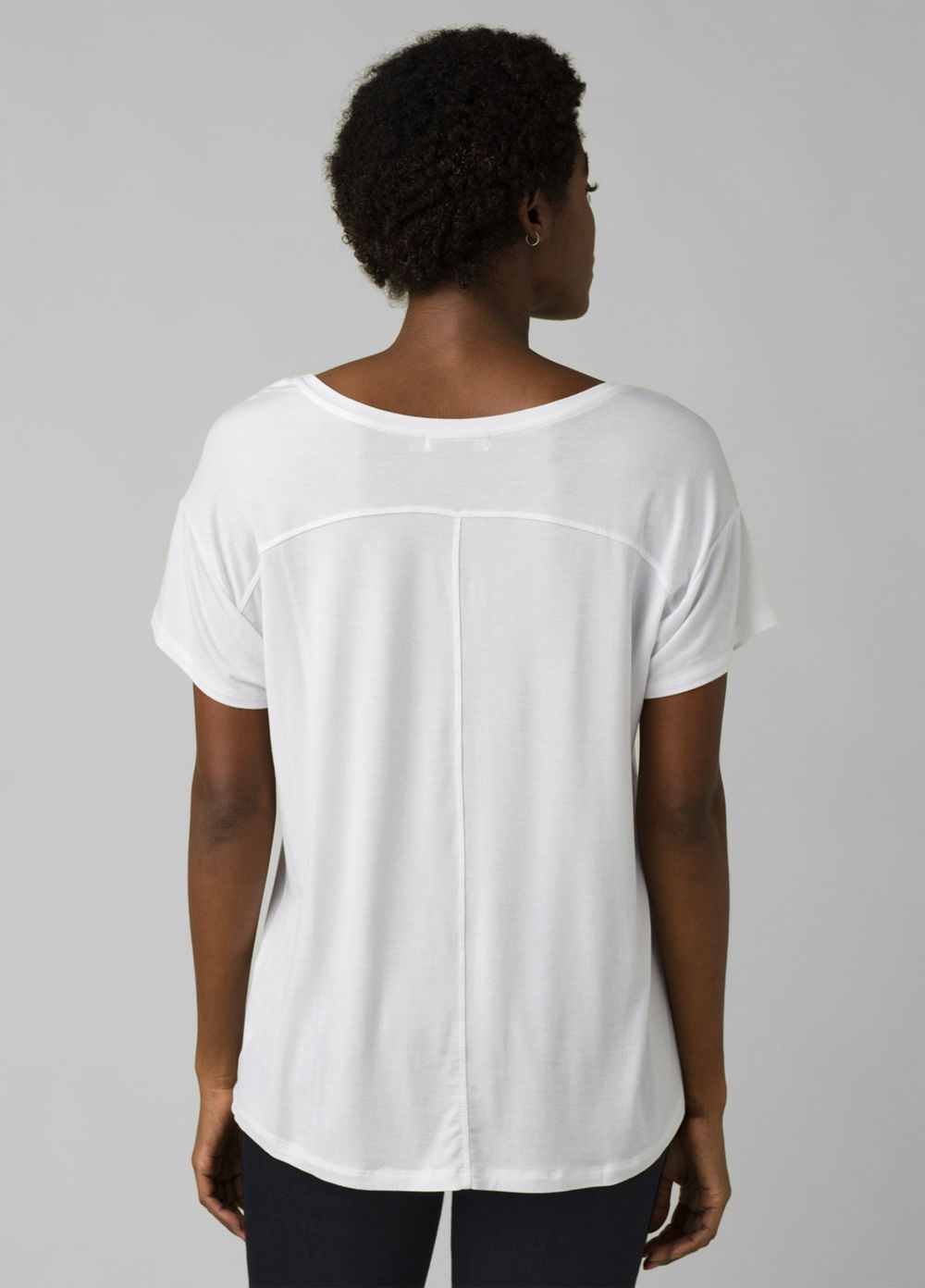 White Women's PrAna Foundation Slouch T-Shirts | PENAXU802