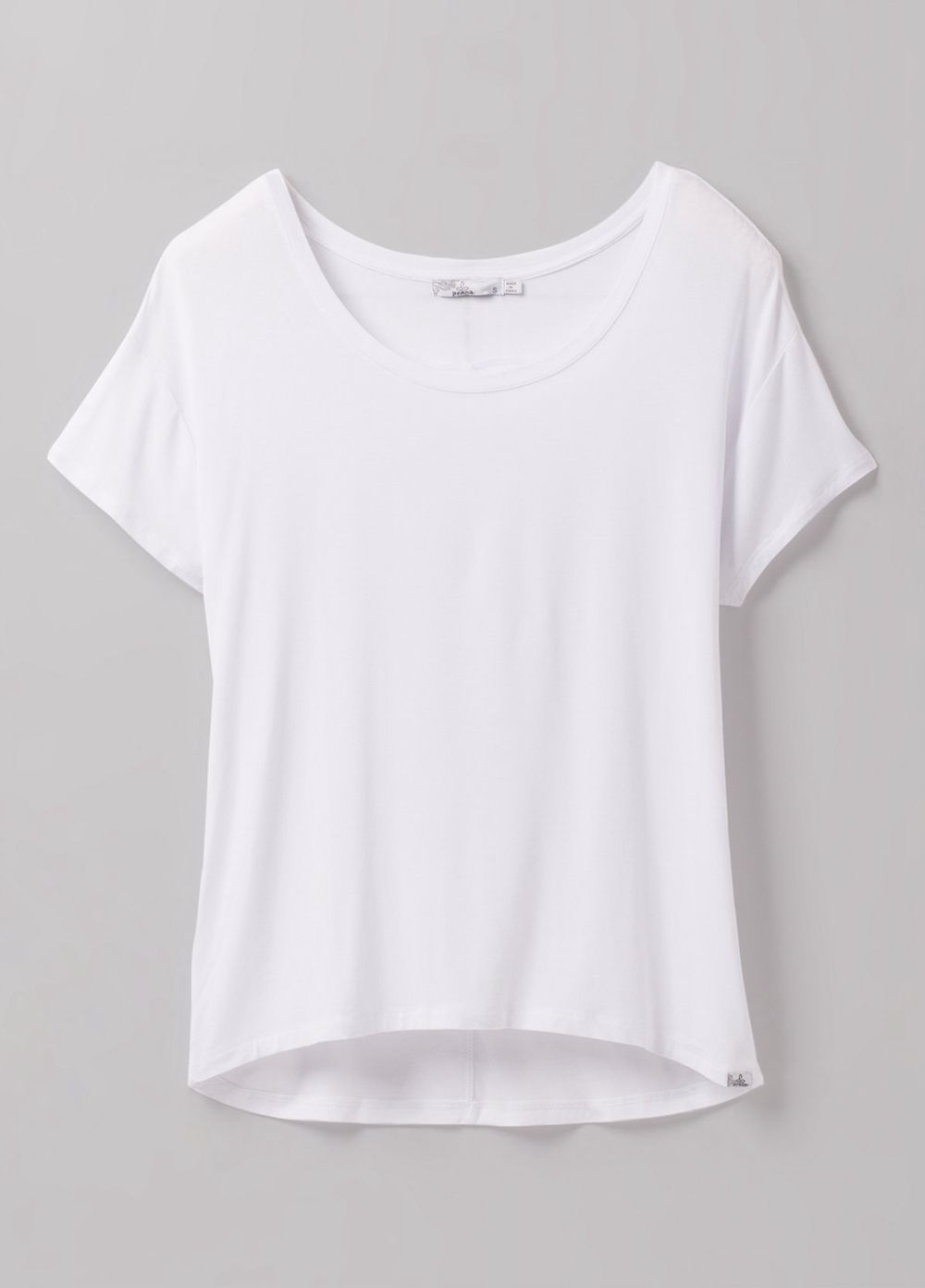 White Women's PrAna Foundation Slouch T-Shirts | PENAXU802