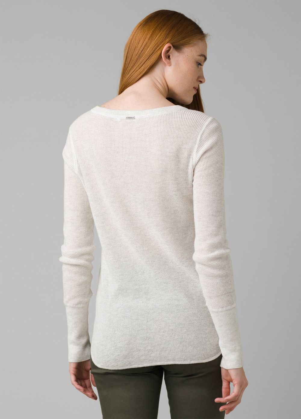 White Women's PrAna Milani Henley Sweaters | DXZWJP462