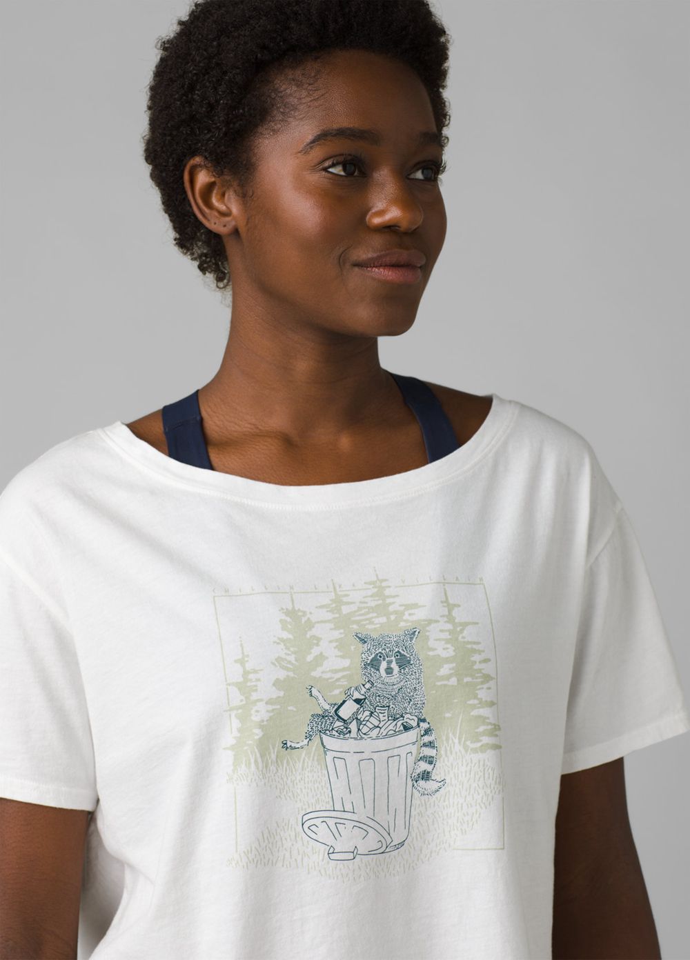 White Women's PrAna Organic Graphic T-Shirts | XHUNRW284