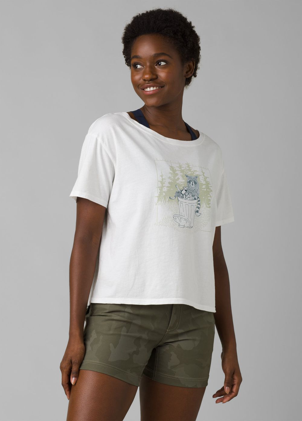 White Women\'s PrAna Organic Graphic T-Shirts | XHUNRW284