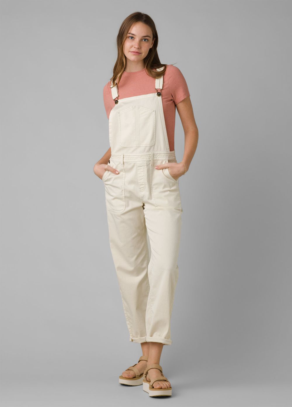 White Women\'s PrAna Sancho Overalls Pants | UVBLEH342