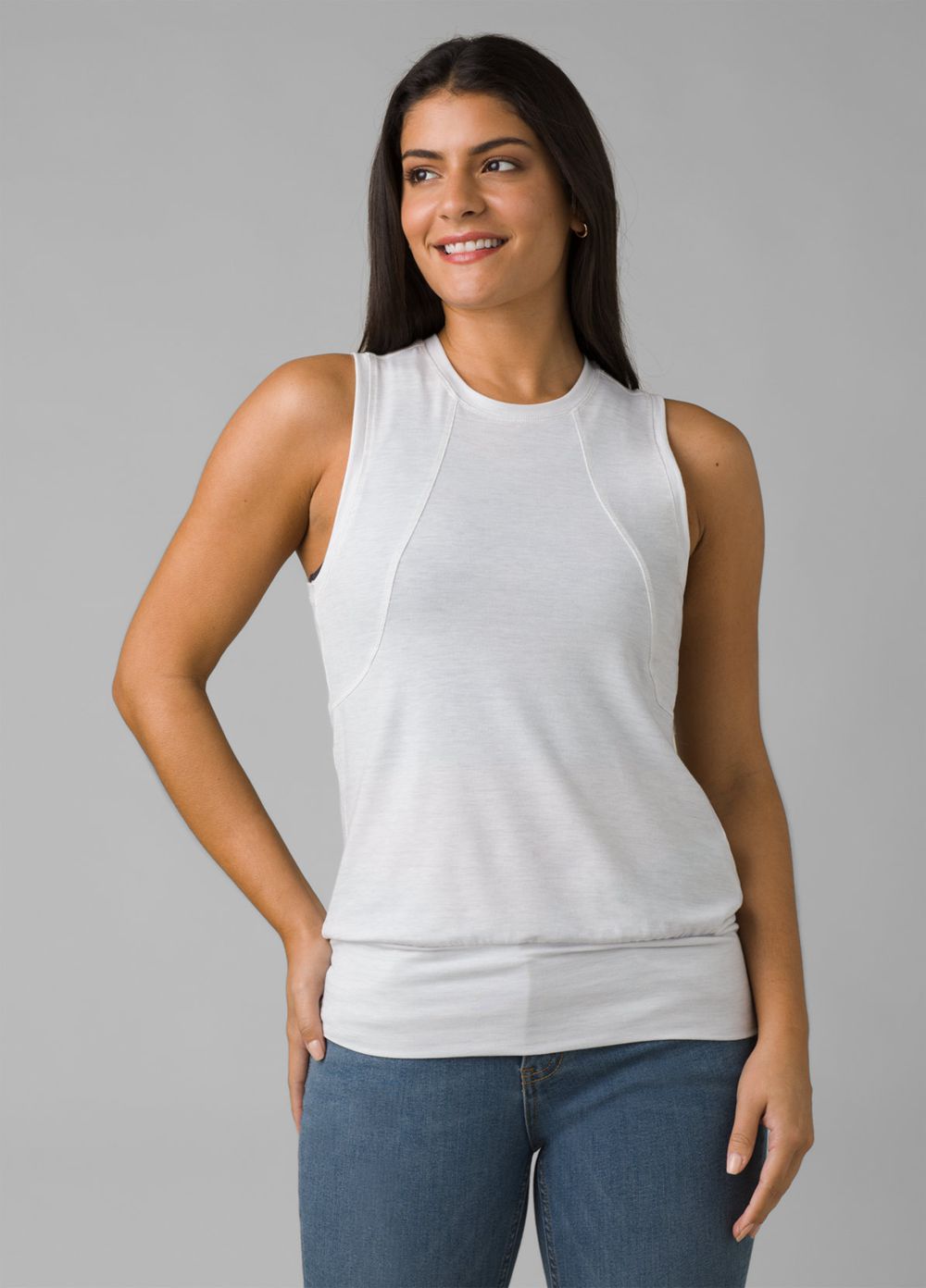 White Women\'s PrAna Sol Protect Tank Top | JEDTZQ890