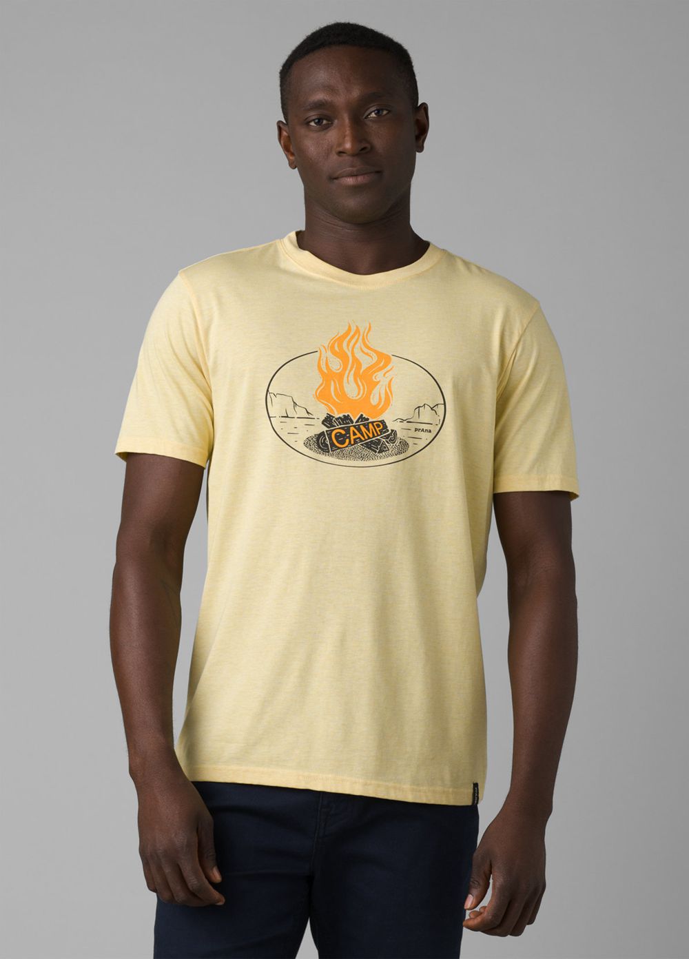 Yellow Men\'s PrAna Camp Fire Journeyman 2 T-Shirts | EZGOFI928