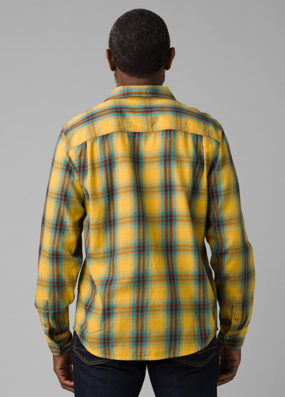 Yellow Men's PrAna Dolberg Flannel Tall Shirts | LFTZCG872