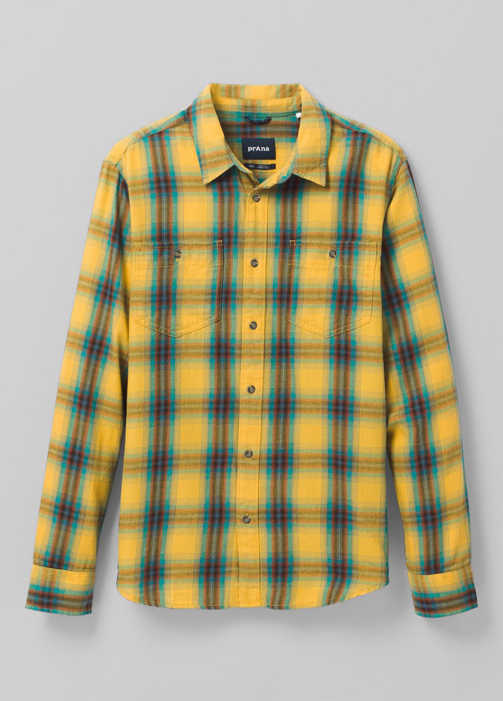 Yellow Men's PrAna Dolberg Flannel Tall Shirts | LFTZCG872