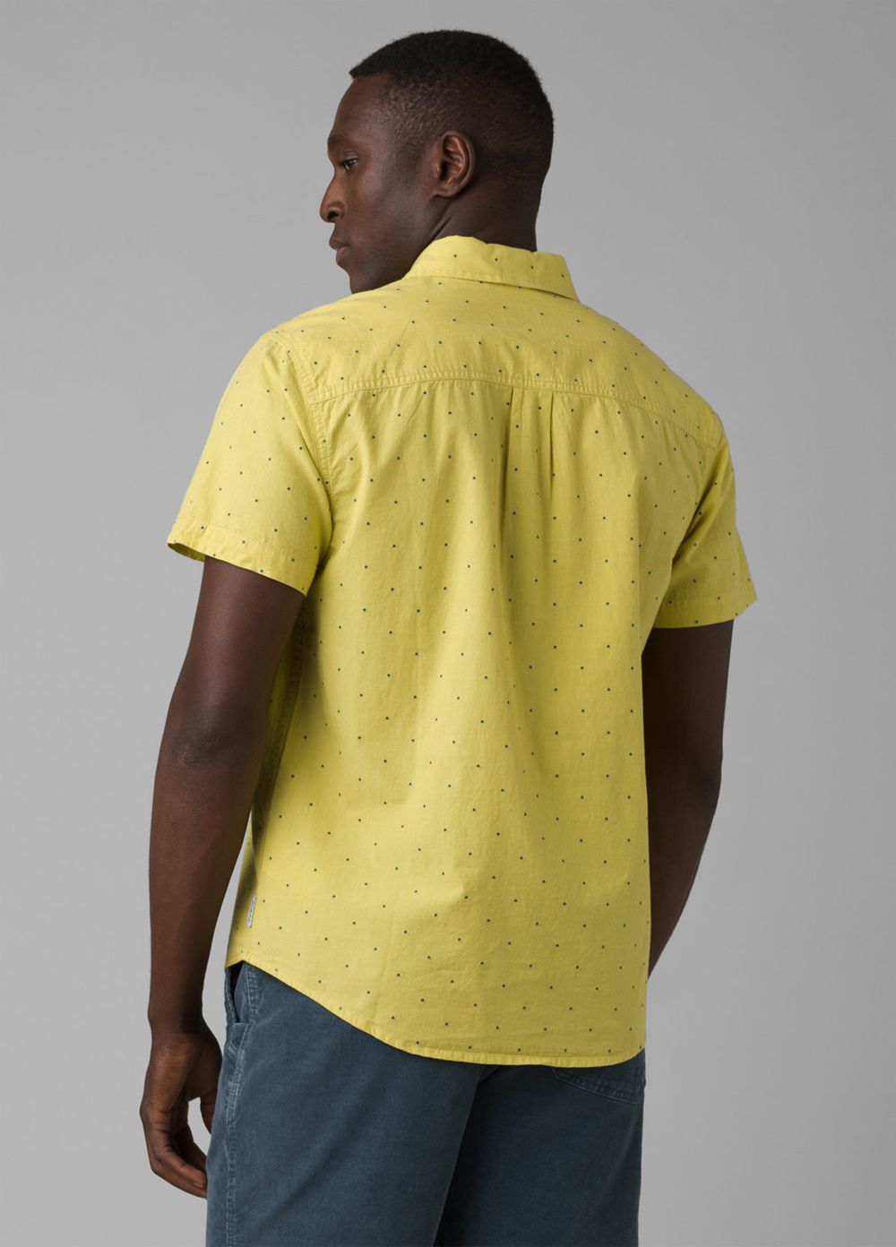 Yellow Men's PrAna Park Hill Shirts | TAKEXU592