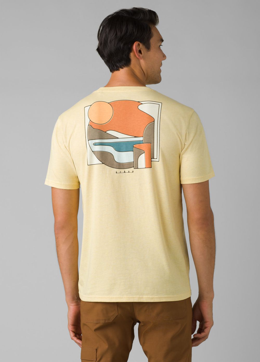 Yellow Men's PrAna Torreys Peak T-Shirts | OJUHQC054