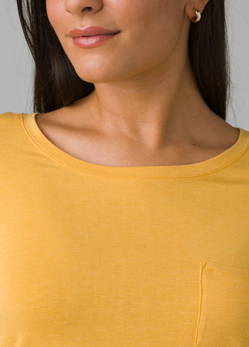 Yellow Women's PrAna Foundation Long Sleeve Crew T-Shirts | WBPQAJ047