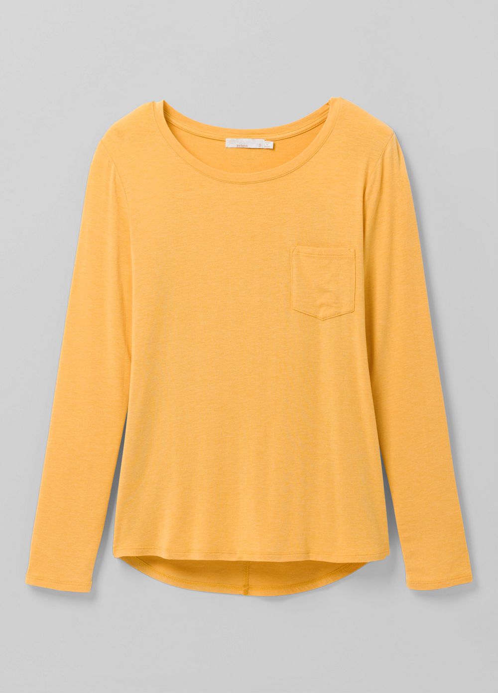 Yellow Women's PrAna Foundation Long Sleeve Crew T-Shirts | WBPQAJ047